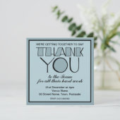 Vielen Dank, blau Danke, Team Einladung (Stehend Vorderseite)