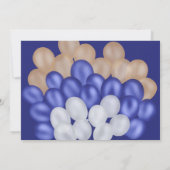 Vielen Dank, blaue Ballon Bären Babydusche Dankeskarte (Rückseite)