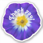 Vielen Dank, blaue Blume lila Blütenaufkleber Aufkleber (Vorderseite)