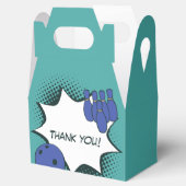 Vielen Dank! Blaue Bowling Birthday Party Geschenkschachtel (Geöffnet)