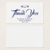 Vielen Dank, blaue Nautic Anker Hochzeitskarte (Vorne & Hinten)