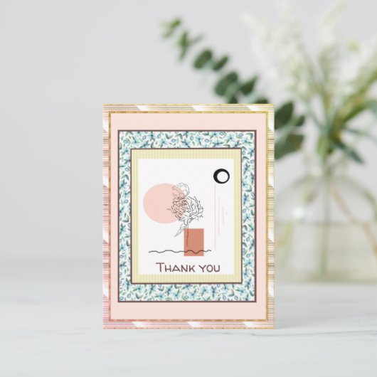 Vielen Dank, Blauer Rosa Gold Spark Abstrakt Postkarte (Stehend Vorderseite)