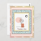 Vielen Dank, Blauer Rosa Gold Spark Abstrakt Postkarte (Vorne/Hinten)