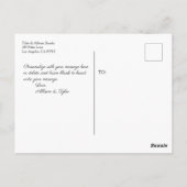 Vielen Dank, Blk & Rose Gold Marmor, Nachricht Postkarte (Rückseite)