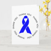 Vielen Dank, Blue Awareness Ribbon Karte (Gelbe Blume)