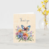 Vielen Dank, Blue Butterfly und Blume Karte (Gelbe Blume)