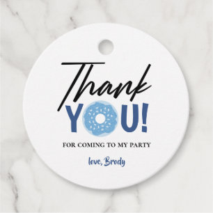 Vielen Dank Blue Doughnut Theme Party Geschenkanhänger