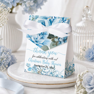 Vielen Dank Blue Floral Baby Dusche Geschenkschachtel