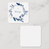 Vielen Dank Blue Floral Modern Flat Note Card Mitteilungskarte (Vorne/Hinten)