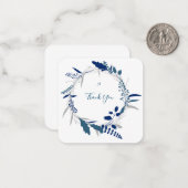 Vielen Dank Blue Floral Modern Flat Note Card Mitteilungskarte (Vorderseite/Rückseite Beispiel)