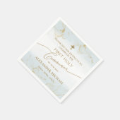 Vielen Dank Blue Gold Cross Boy Erste Heilige Komm Serviette (Ecke)