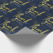 Vielen Dank, Blue Gold Typografy Geschenkpapier (Ecke)