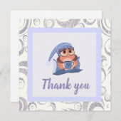 Vielen Dank Blue Gray Baby Owl Cap Niedlich (Vorne/Hinten)