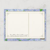 Vielen Dank, Blue Hydrangea Lace Floral Formal Postkarte (Rückseite)