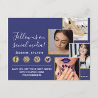 Vielen Dank Blue Paint Stroke & Gold 4-Foto