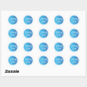 Vielen Dank! Blue Round Sticker (Blatt)