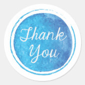 Vielen Dank! Blue Round Sticker (Vorderseite)