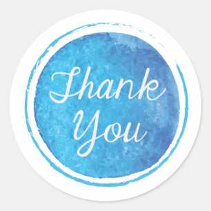 Vielen Dank! Blue Round Sticker