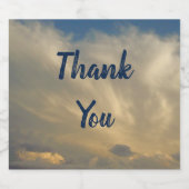 Vielen Dank Blue Sky White Clouds Aufwertung Bierflaschenetikett (Einzelnes Label)