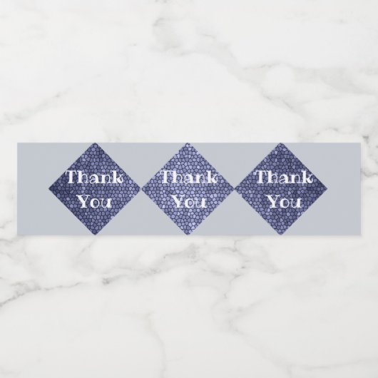 Vielen Dank Blue Tile Diamonds Pattern Mosaik Wasserflaschenetikett (Einzelnes Label)