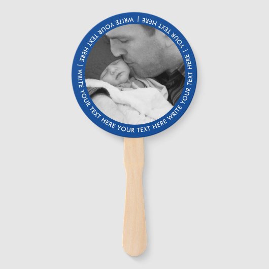 Vielen Dank Blue Website QR Code Foto Fan Fächer (Rückseite)