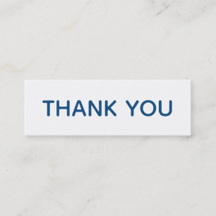 Vielen Dank Blue White Dankbarkeit Typografie Mini Visitenkarte