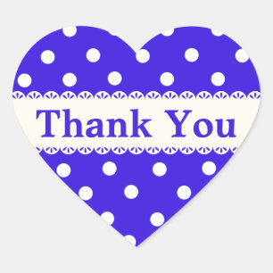 Vielen Dank, Blue & White Polka Dot Sticker / Labe