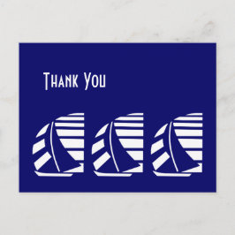 Vielen Dank Blue White Racing Sailboats Postcard Postkarte