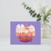 Vielen Dank, Blume bei Sunset - Lila Postkarte (Stehend Vorderseite)