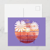 Vielen Dank, Blume bei Sunset - Lila Postkarte (Vorne/Hinten)
