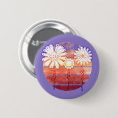Vielen Dank, Blume bei Sunset - Lila Schaltfläche Button (Vorne & Hinten)