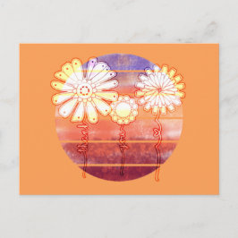 Vielen Dank Blume bei Sunset - Orange Postcard Postkarte