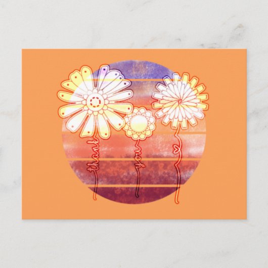 Vielen Dank Blume bei Sunset - Orange Postcard Postkarte (Vorderseite)