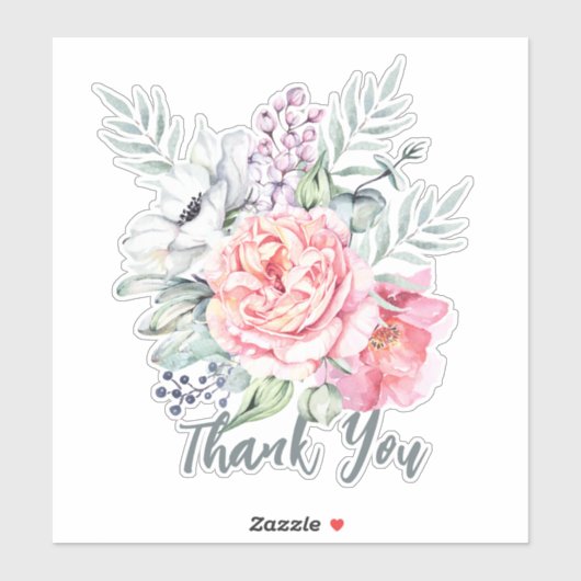 Vielen Dank Blume Design Sticker (Blatt)