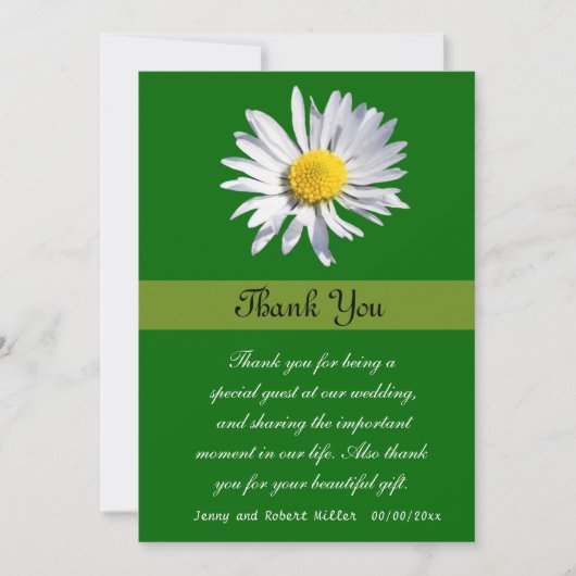 Vielen Dank, Blume mit weißer Aisy Dankeskarte (Vorderseite)