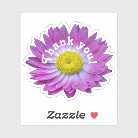 Vielen Dank, Blume rosa Blütenaufkleber Aufkleber (Blatt)