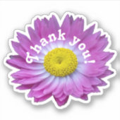Vielen Dank, Blume rosa Blütenaufkleber Aufkleber (Vorderseite)