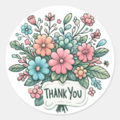Vielen Dank, Blume Runder Aufkleber (Vorderseite)