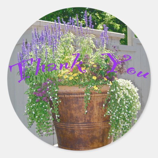 Vielen Dank, Blume Runder Aufkleber (Vorderseite)