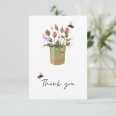 Vielen Dank, Blume und Bienen Dankeskarte (Stehend Vorderseite)