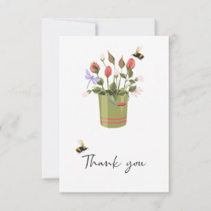 Vielen Dank, Blume und Bienen Dankeskarte