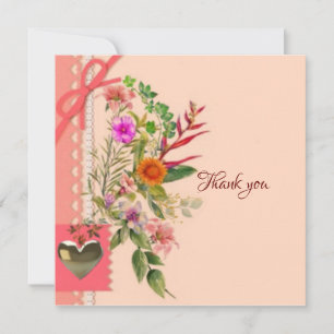 Vielen Dank, Blume Vintage Karte
