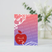 Vielen Dank Blumenapplikation Postkarte (Stehend Vorderseite)