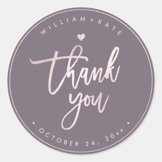 Vielen Dank, Blush Modern Script DIY Hintergrund Runder Aufkleber (Vorderseite)