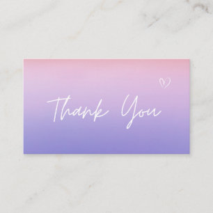 Vielen Dank Blush Pink Lila Ombre Gradient Trendy Visitenkarte