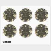 Vielen Dank, Boho Blumenherbst Chic Brautparty Runder Aufkleber (Blatt)