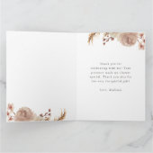 Vielen Dank Boho Botanical Sweet Bear Baby Dusche Karte (Innenseite)