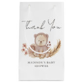 Vielen Dank Boho Botanical Sweet Bear Baby Dusche Kleine Geschenktüte (Vorderseite)