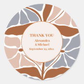 Vielen Dank Boho Chic Retro Floral Wedding Runder Aufkleber (Vorderseite)