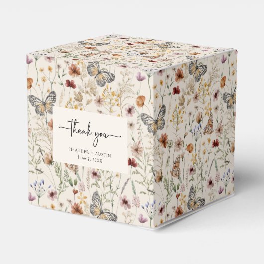 Vielen Dank, Boho Gastgeschenk Hochzeit Boxes Geschenkschachtel (Rückseite)